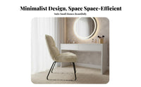 Curved spine Armless Chair Modern design Vanity Stool Space Saving for Dorm Room