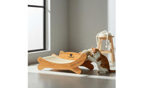Solid Wood Frame Cat Scratching Lounger Long-Lasting & Wear-Resistant Cat Scratcher Lounge Large Size Pet Furniture Stable & Sturdy Design