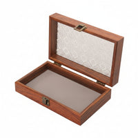Slimline Jewelry Organizer Tray Rectangular Wooden Tray with Lining Soft-Lined Jewelry Organizer Open-Top for Vanity, Dresser