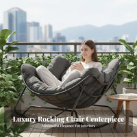 Upholstered Rocking Seat Nordic De-Sign Rocking Chair Light Luxury Aesthetic High Spine Supportrest for Apartment Dwellers