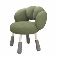 Height Adjustable Puff-Shaped Swivel Stool Ergonomic Backrest Upholstered Armless Chair Soft Upholstery Home Furniture Thickly Padded Seat for Students, Women, Adults, Dorm Room, Bedroom, Vanity Area