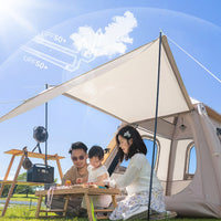 Quick Setup Inflatable Tent with Canopy Portable Inflatable Tent Double-Layer Ventilated for Campers, Families, Camping, Outdoor Trips
