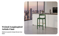 Continuous Loop supportrest Stool modern aesthetic design Counter Chair Modern Aesthetic Ergonomic Design for Kitchen Island