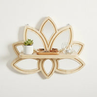 Lotus Wall Shelf Easy Installation Carved Lotus Flower Shelf Decorative Display