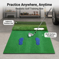 Chipping Practice Mat 120x150cm, Driving Range Mat for Home Backyard Garage, Portable EVA Putting Hitting Mat for Outdoor Indoor