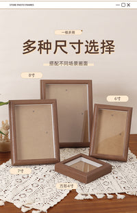 Minimalist 3D Wooden Hollow Photo Frame, 6 Inch, for DIY Display