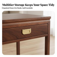 2-Tier Side Table with Drawer Timeless Design Household Furniture Accessible Shelf Easy Assembly for Parents, Students, Office