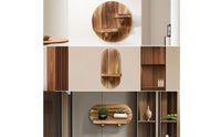 Oval Wall Display Shelf Decorative Wooden Wall Shelf Solid Wood for Living Room, Bedroom, Entryway