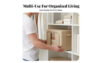 Framed Collapsible Clothes storage container Stackable textile Container double retrieval fasteners