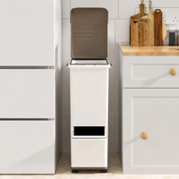 Trash Can 45L 39L Trash Can with Lid 2-stage Sorting Caster-equipped Kitchen Use 39L Dustbox