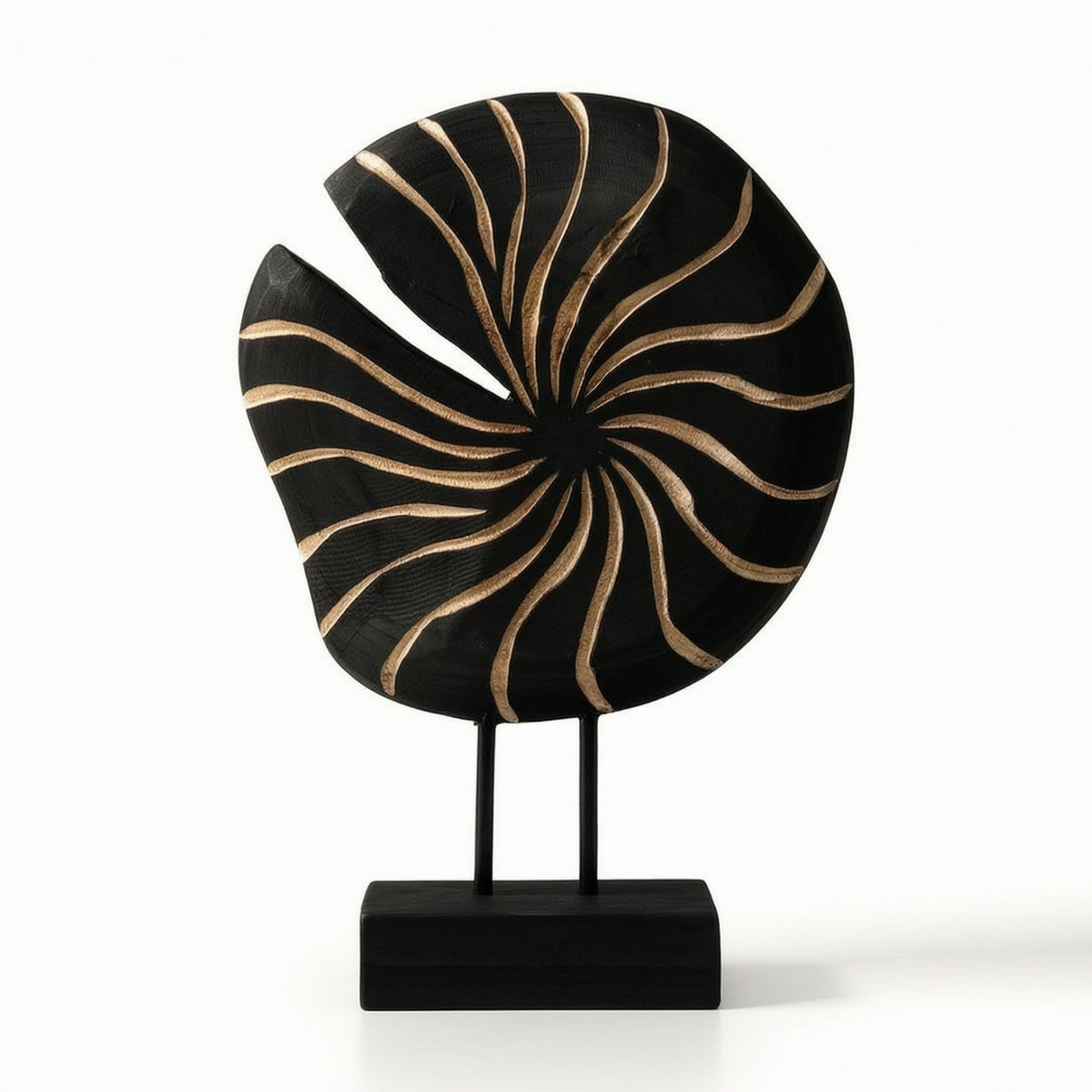 Sun Disk Sculpture Abstract Resin Sculpture with Base Retro Decor for Bookshelf