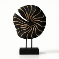 Sun Disk Sculpture Abstract Resin Sculpture with Base Retro Decor for Bookshelf