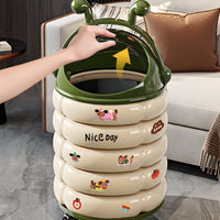 Trash Can Easy to Move Wheeled Waste Bin Gift Idea for Bedroom, Kids