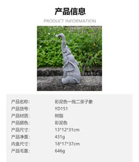 跨境一拖二亲子象庭院创意装饰摆件别墅花园草坪雕像树脂动物摆件
