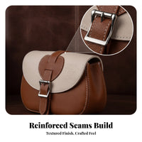 Vintage Leather Bike Bag with Buckle Retro Bike Front Bag Compact Pouch Easy to Install for Cyclists, Commuters, Commuting, City Rides