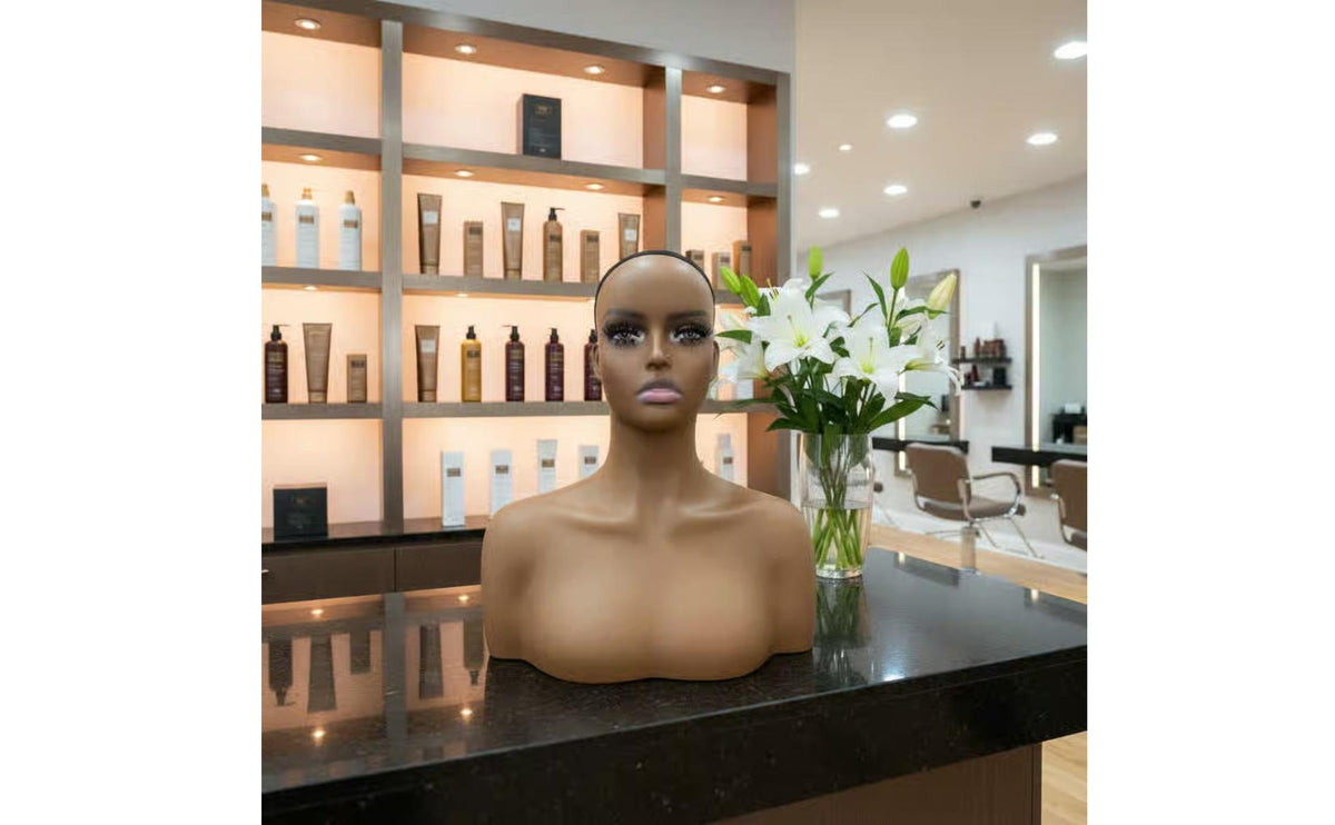 PVC Mannequin Head Hairpiece Display Head True-to-Life Shape for Hairstylists