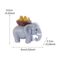 Elephant Bird Statue Hand-Painted Outdoor Decor Long-Lasting for Yard