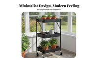 3-Tier Rolling Cart Movable 3 Tier Rolling Cart Heavy Duty for Students, Parents