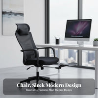 Reclining Mesh Chair with Footrest 360-Degree rotating for Study, Students, enthusiasts