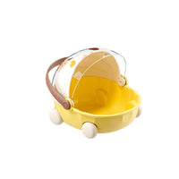 Clear View Lid Doll Cradle Display Case Dustproof Baby Carriage Storage Box Portable Doll Storage Carrier for Collectors