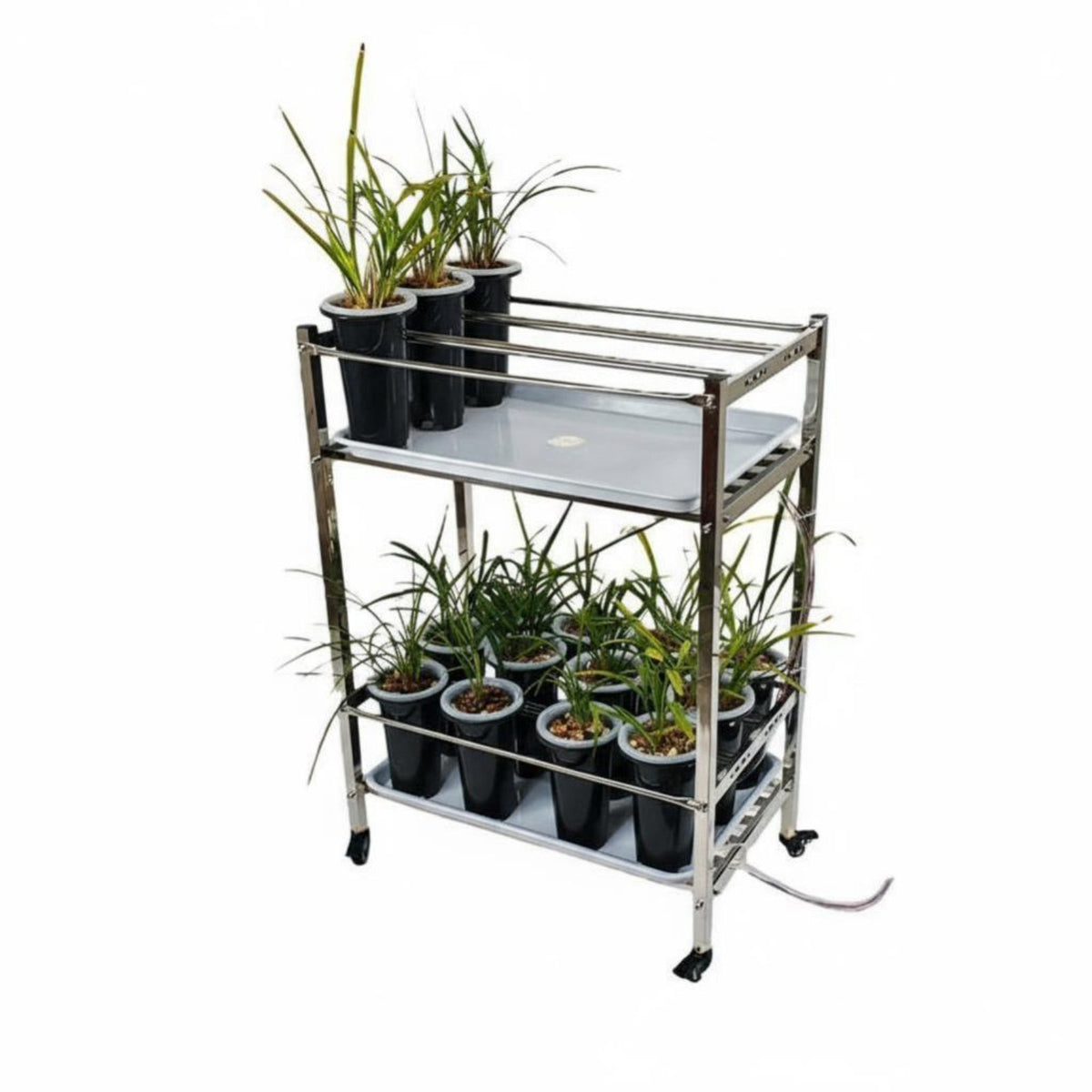 With Water Trays Multi-Tier Rolling Flowering Plant Rack Indoor and Outdoor Use Multi-Tiered Plant Stand Rust Resistant Flower Shelf Space-Saving for Apartment Dwellers, Homeowners, Gardeners, Balcony, Garden, Living Room, Bedroom