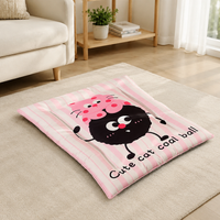 Dog Bed for Older Dogs, Large Dog Bed, All Seasons Washable Pet Bed, Water-Resistant Cotton, Dark Grey Ball Pink