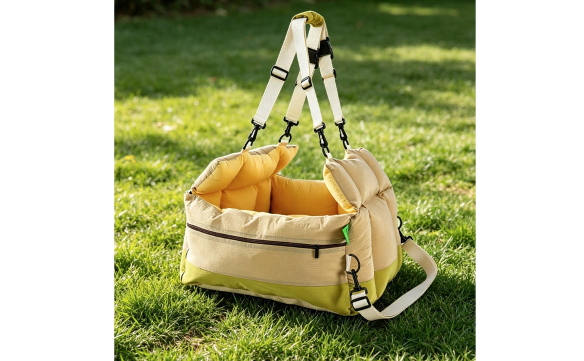 Waterproof Car Seat Pet Bed Stain-Resistant Dog Car Seat Sling Bed Padded Portable for Small Dogs, Road Trips