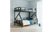 Metal Bunk Bed Space-Saving Bunk Bed Black Furniture for Students, Teens, Dorm Rooms, Small Apartments