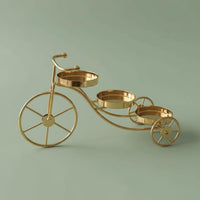 Decorative Candle Stand Light Luxury 3-Candle Holder Centerpiece Romantic Atmosphere Decorative Metal Tricycle for Restaurant