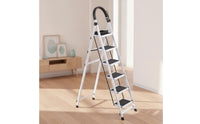 Anti-Slip Step Ladder with Tool Rack Foldable Step Ladder with Handrails Sturdy Stable for Apartment