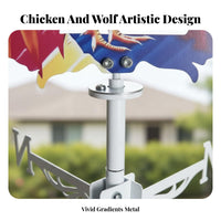 Cock Weather Vane Iron Art Colorful Metal Weathercock Long-Lasting for Yard