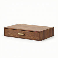 Walnut Desk Organizer with Drawer Wooden Desktop Storage Box with Drawer Sustainable Wood Desk Organizer for Students