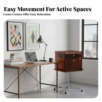 Adjustable Acrylic Cart Retro aesthetic Side Table Transparent Design for Homeowners