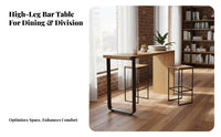 3 Pieces Vintage Design mechanical Bar Table with 2 Stools Built-in Footrest Household Furniture Sturdy Construction for Cafe Owners, Apartment Dwellers, Small Spaces, Living Room, Balcony, Kitchen