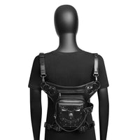 GEARDUKE Punk Skull Chain Crossbody Bag for Women, PU, Medium