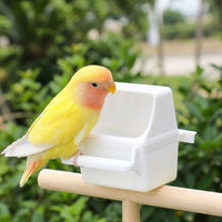 Bird Feeder and Water Cup with Lid, Bird Food Dispenser for Parrot and Budgie, Hanging Bowl with Hook for Cockatiel Cage Mounting
