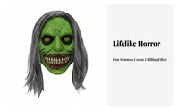 Scary Character Craniumpiece Horror-Themed Grinning Ghoul Headpiece Face Concealing Halloween Accessory for Adults, Party-Party Attendeesers