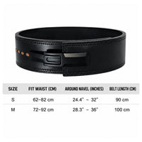 Leather Weightlifting Belt with Lever Buckle Adjustable Lever Belt Padded Heavy-Duty for Weightlifters, Powerlifters