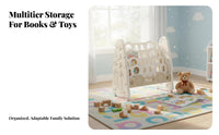 Rolling Book trolley Cute adorable animal Design kids' book shelf Lockable Casters for Classroom