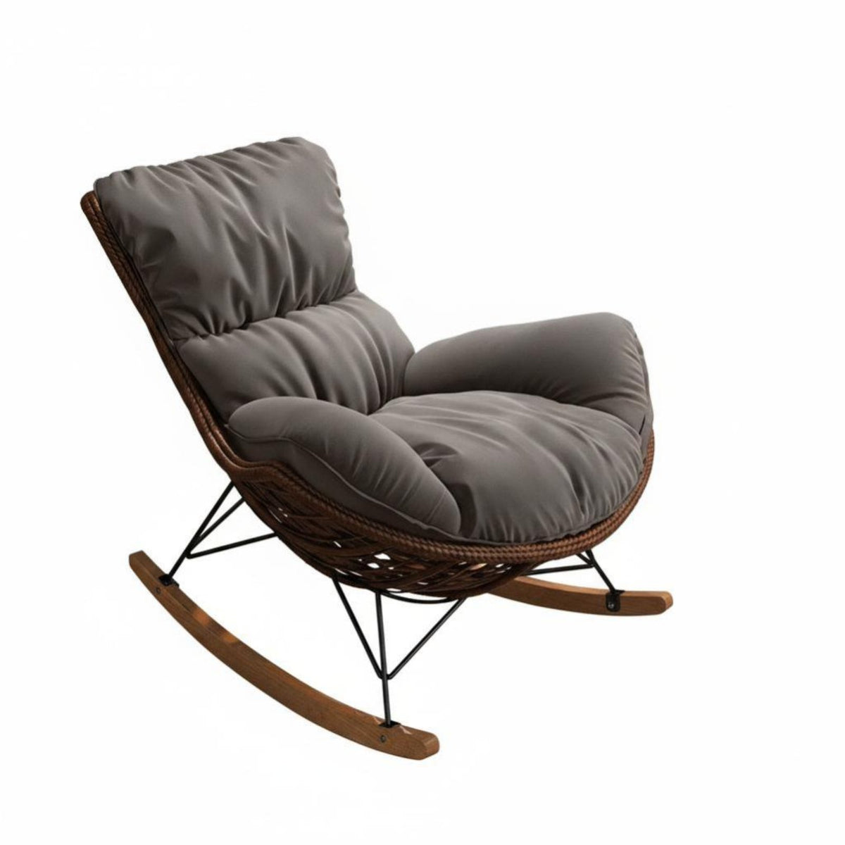 Wicker Rocking Chair Vintage design Oversized oval rocking chair Leisure Design for Porch