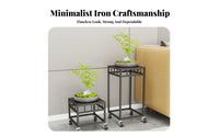 Wheeled Planter carrier unattachedstanding Plant Stand 360° Rotating casters for Entryway
