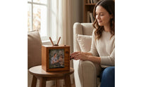 Retro TV Photo Frame Rechargeable Decor Compact for Desk