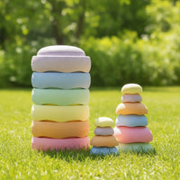 12 Pieces Balance Stepping Stone Textured Foam Stepping Stone Step Stones with Balance Board Slim Step Pebbles Grippy