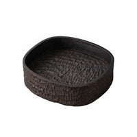Tea Service Tray Serving Board Hammered Texture Solid Wood Tea Serving Board Beverage Gear