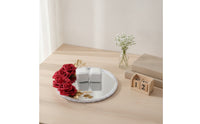 Mirrored Display Tray with Beaded Rim Decorative for Couples