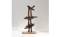 Geometric Sculpture Bronze-and-Gold Sculpture with Marble Base Light-Luxury Decorative Ornament for Interior Designers