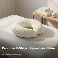 Removable Cover U-Shaped Face Cradle Washable Massage Table Face Pillow Reusable for Beauty Salon, Spa, Home