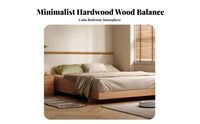 Minimalist design Headboardless Floating Bed Low silhouette Bedroom Furniture Japanese Aesthetic Mattress Support No Box box foundation Needed for Minimalists, Guesthouse Owners, duos, woven mat floor Room, Apartment