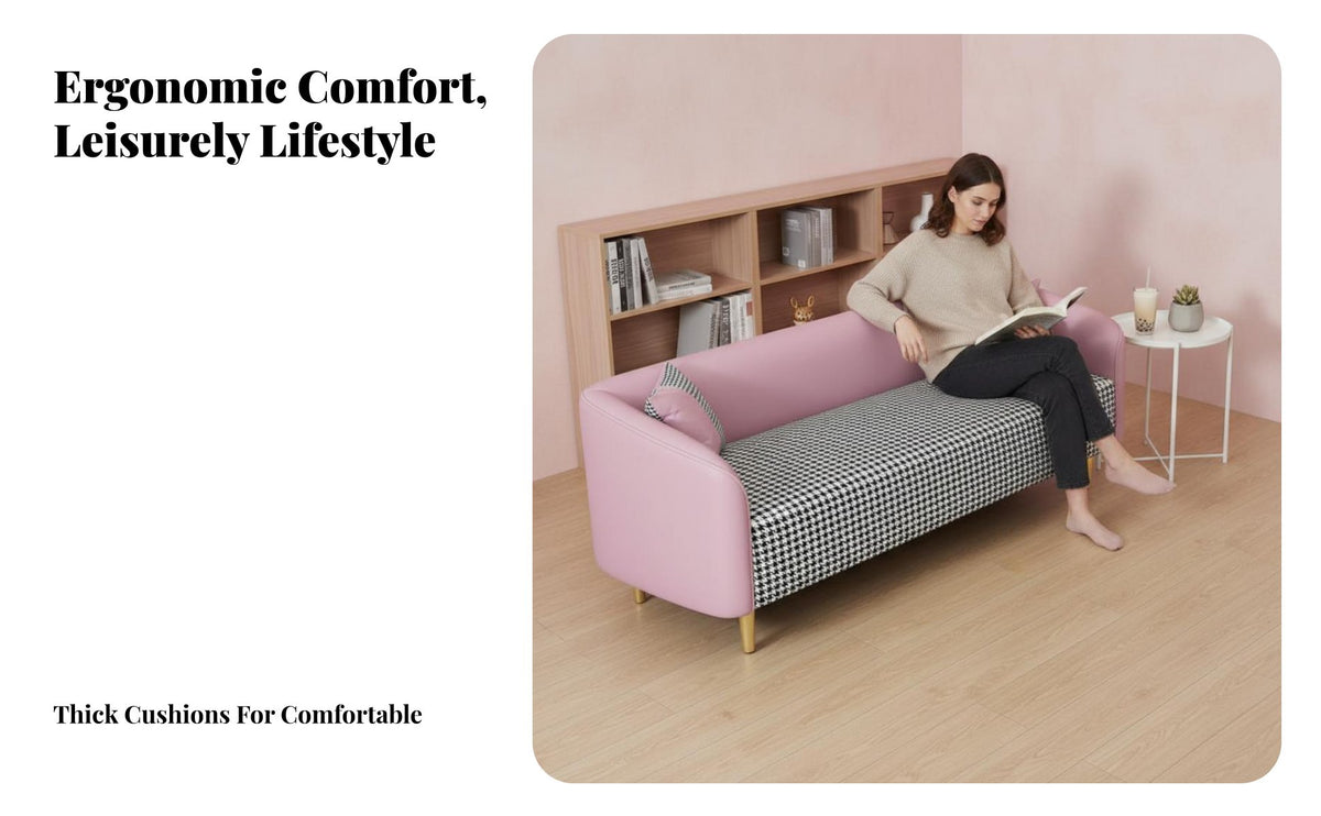Long-Lasting Modern Loveseat and Armchair Set High-Density Foam Cushion Reception Furniture Sturdy Frame Commercial Seating Minimalist Design for Interior Designers, Business Owners, Bookstore, Reading Nook, Lounge Area, Lobby