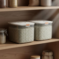 2 Pieces Rice Container Large Capacity Grain Storage Bin Transparent Scale